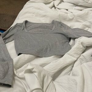 Cropped gray long sleeve